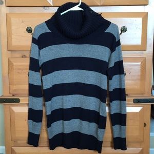 Banana Republic Navy Gray Cowl Neck Sweater